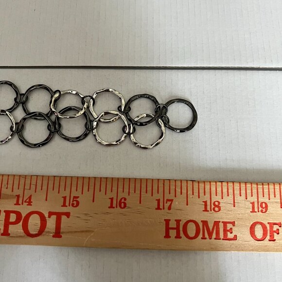 Black & Silver‎ Large Chain Link Statement Necklace (NEW W/TAGS) - Picture 3 of 4